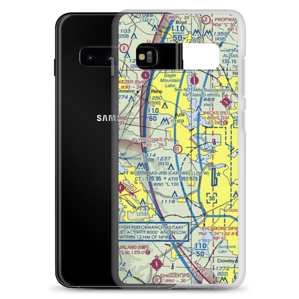 Flying Oaks Airport (2TE2) VFR Sectional Samsung Case Samsung Galaxy S10+ model shown