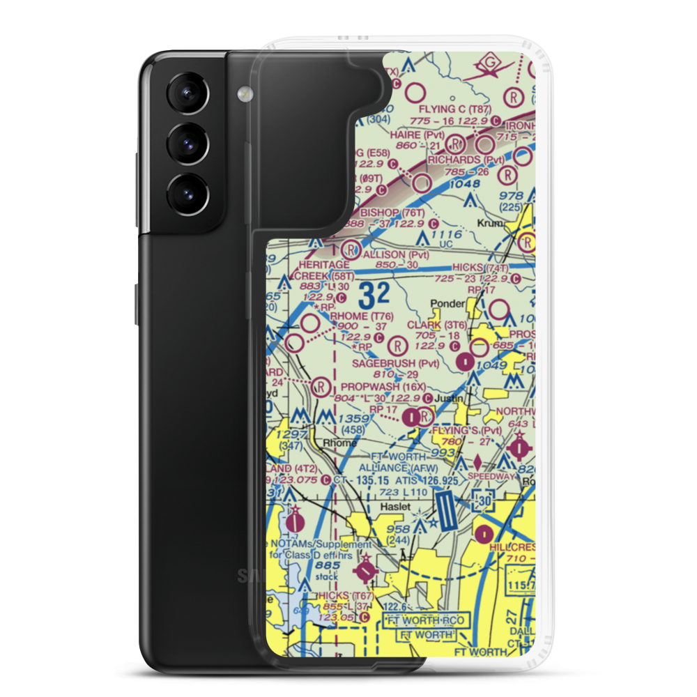 Flying P Airport (3TX7) VFR Sectional Samsung Case Samsung Galaxy S21 Plus model shown