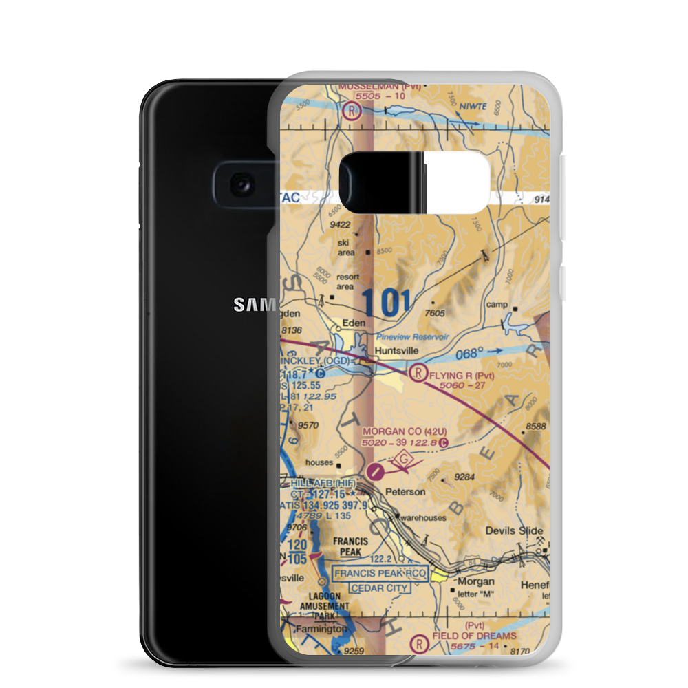 Flying R Airport (11UT) VFR Sectional Samsung Case Samsung Galaxy S10e model shown