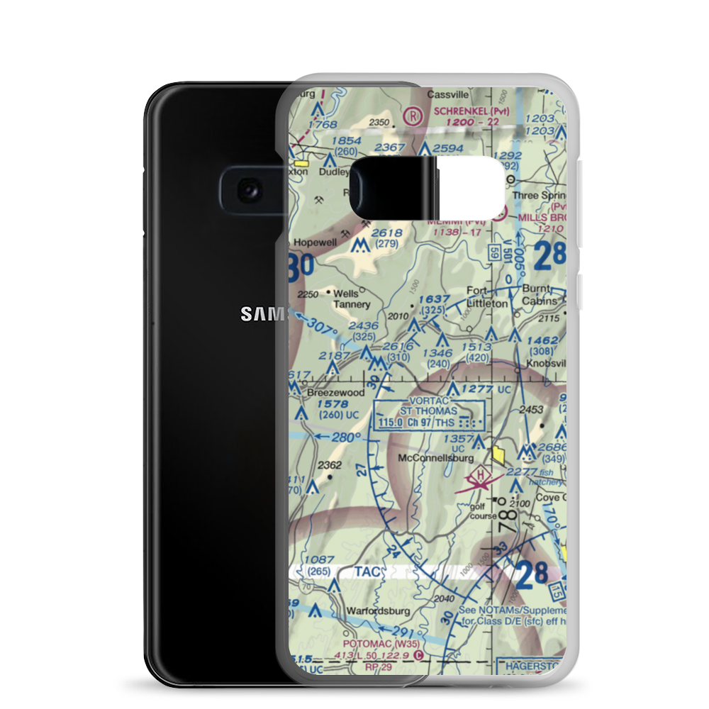 Flying R Airport (PN35) VFR Sectional Samsung Case Samsung Galaxy S10e model shown
