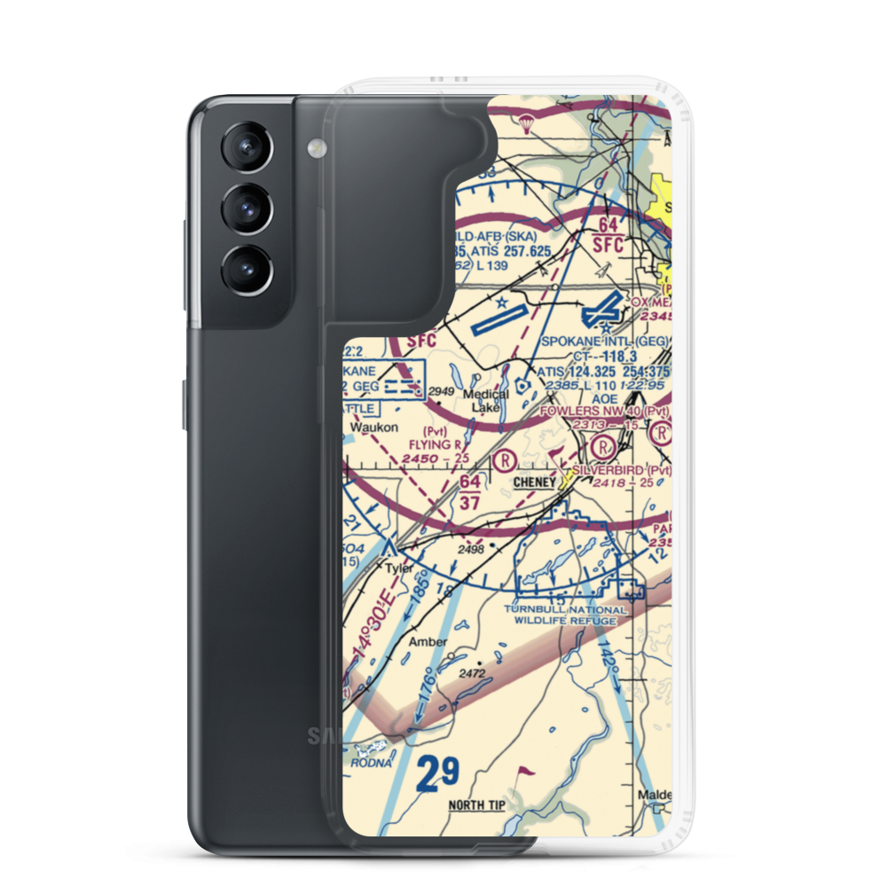 Flying R Ranch Airport (WA49) VFR Sectional Samsung Case Samsung Galaxy S21 model shown