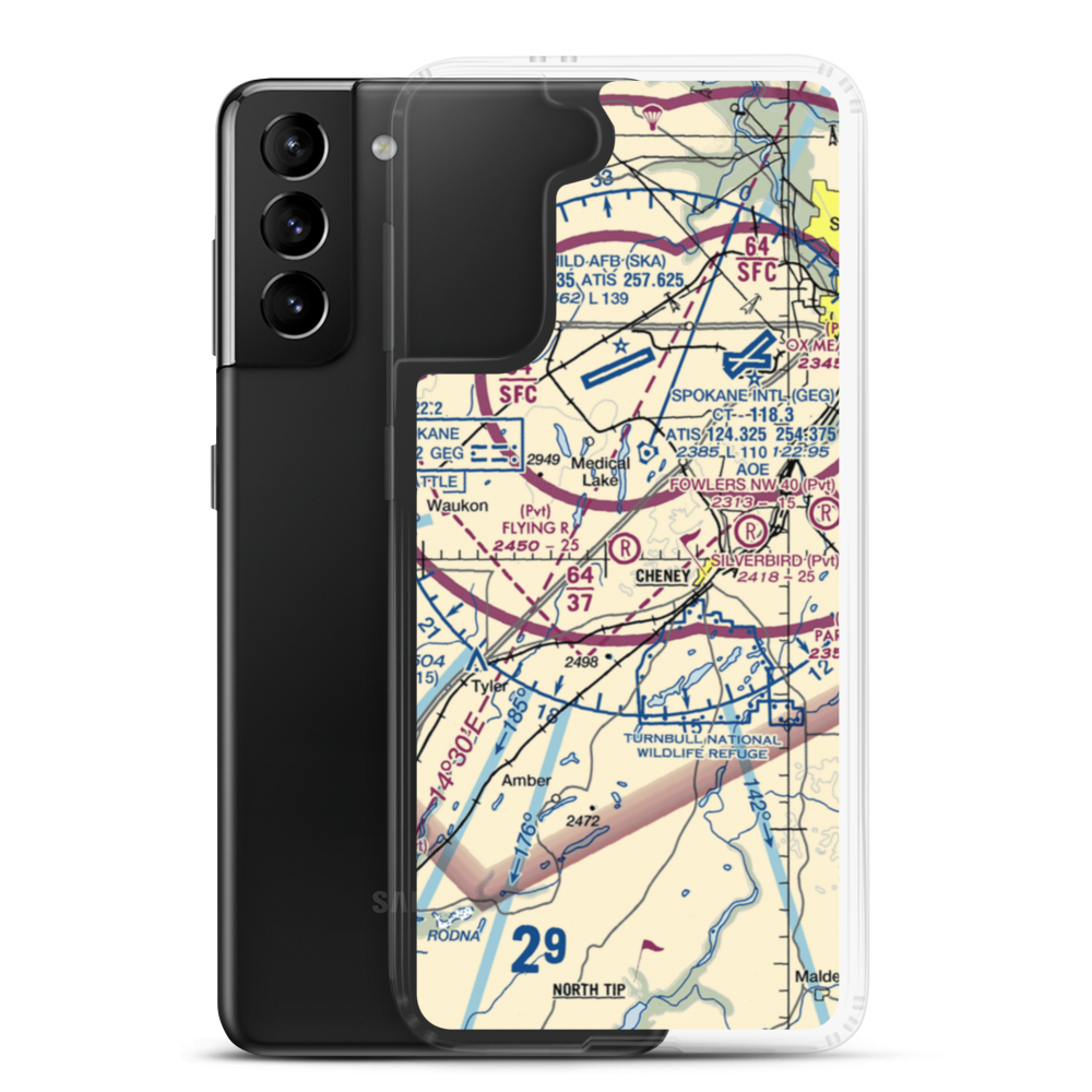 Flying R Ranch Airport (WA49) VFR Sectional Samsung Case Samsung Galaxy S21 Plus model shown