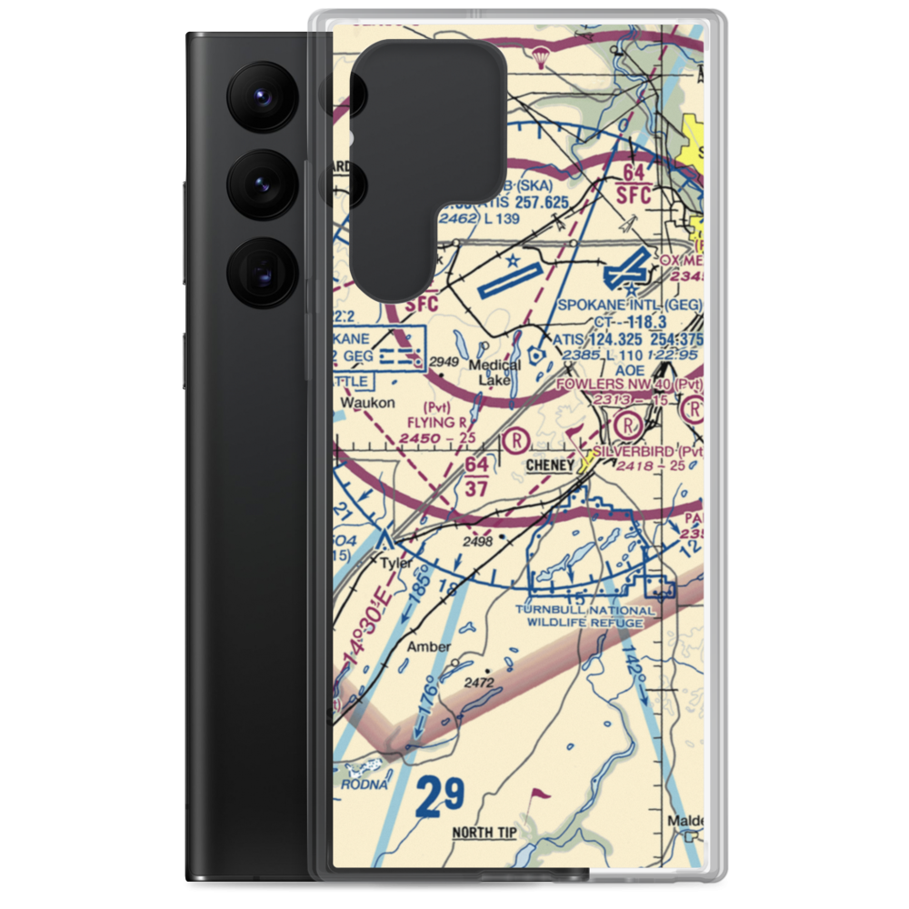 Flying R Ranch Airport (WA49) VFR Sectional Samsung Case Samsung Galaxy S22 Ultra model shown