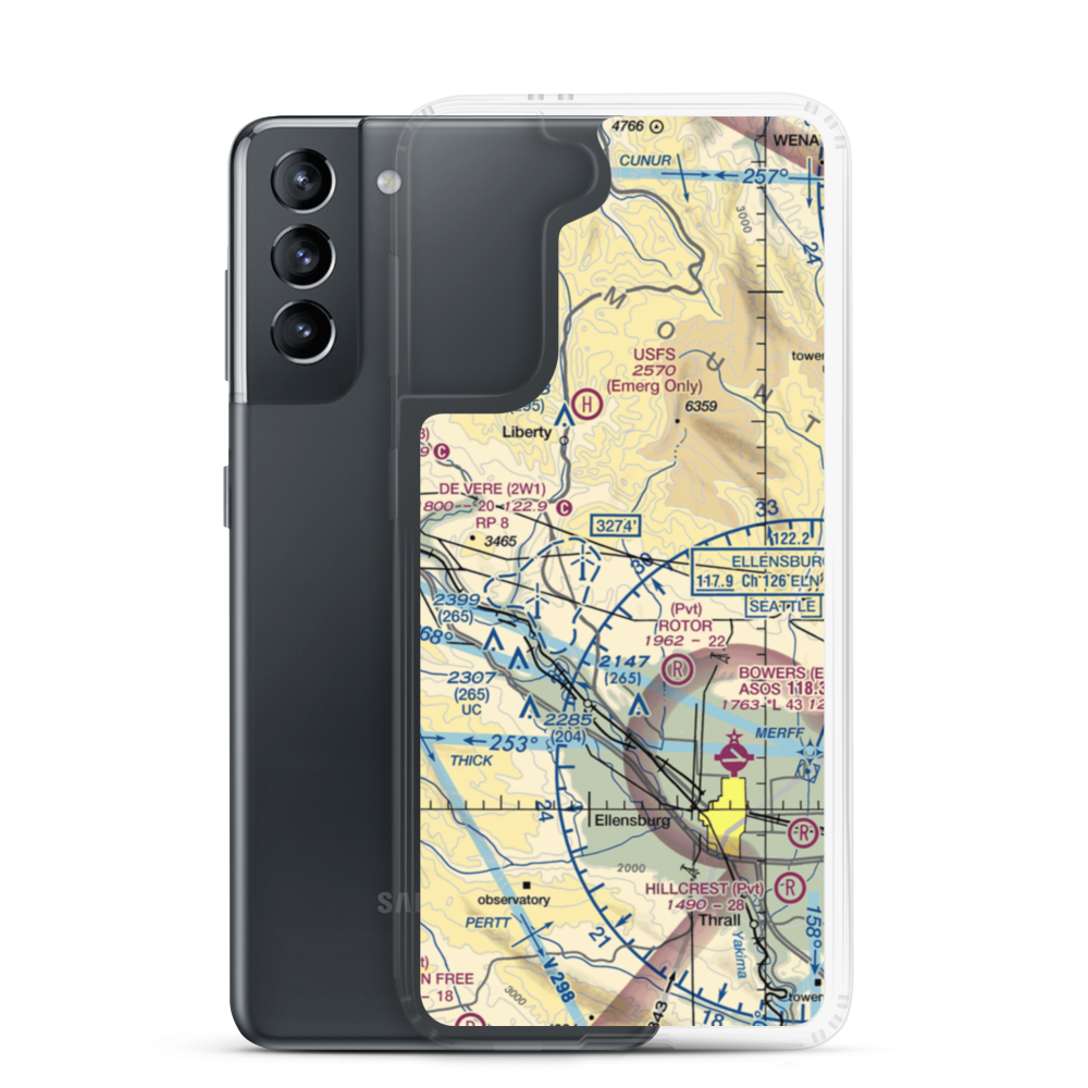 Flying Rock Airpark (WA47) VFR Sectional Samsung Case Samsung Galaxy S21 model shown