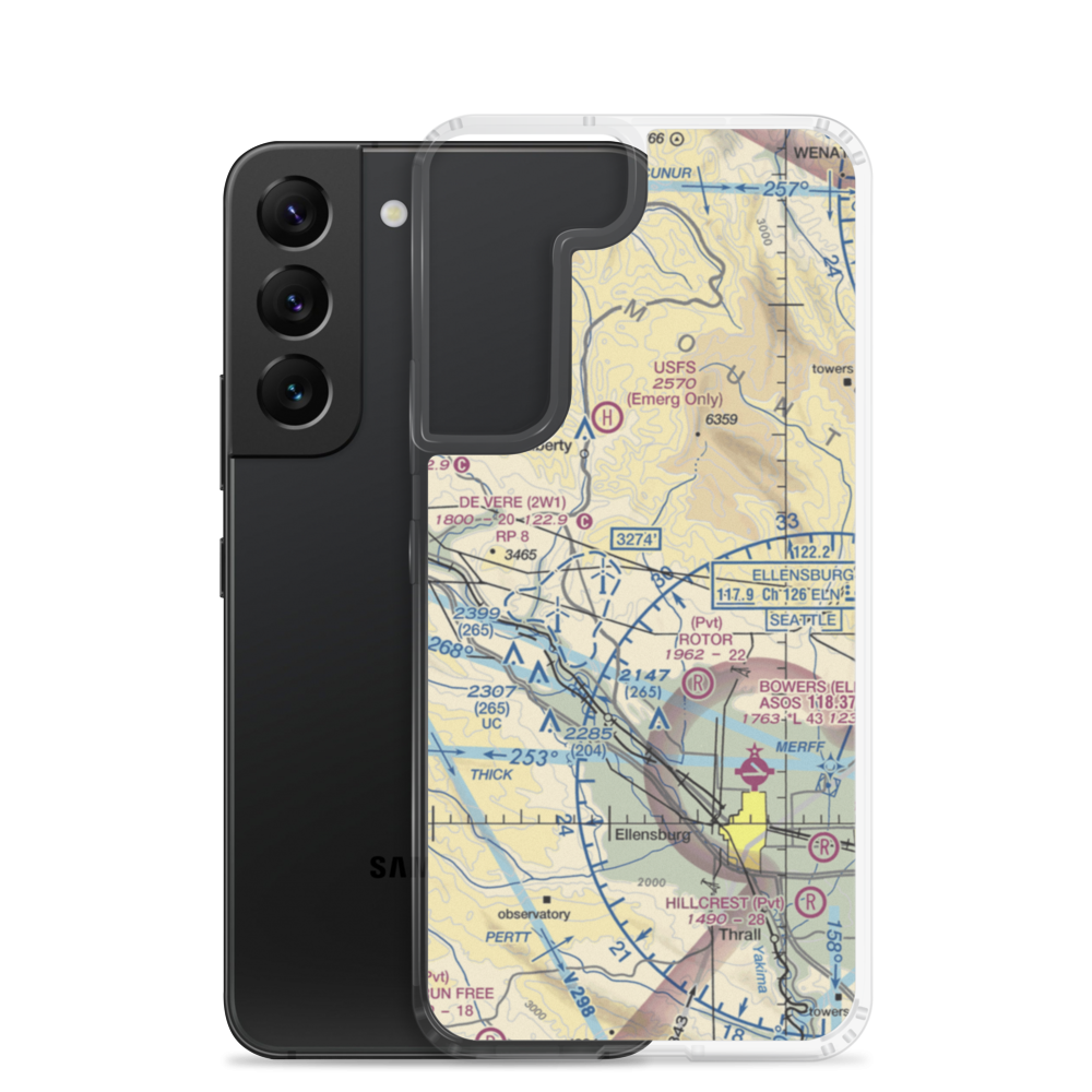 Flying Rock Airpark (WA47) VFR Sectional Samsung Case Samsung Galaxy S22 model shown