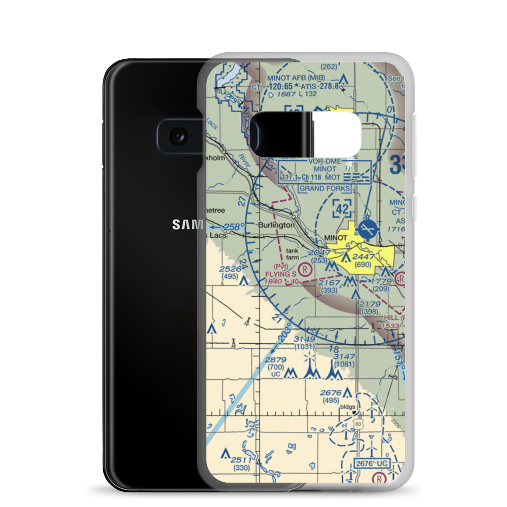 Flying S Ranch Airport (ND43) VFR Sectional Samsung Case Samsung Galaxy S10e model shown