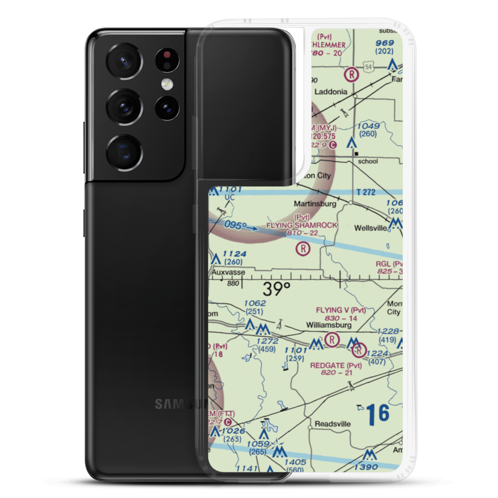 Flying Shamrock Airport (6MU4) VFR Sectional Samsung Case Samsung Galaxy S21 Ultra model shown