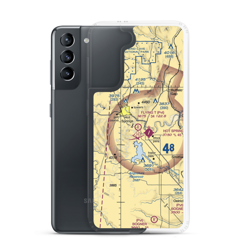 Flying T Airport (SD68) VFR Sectional Samsung Case Samsung Galaxy S21 model shown
