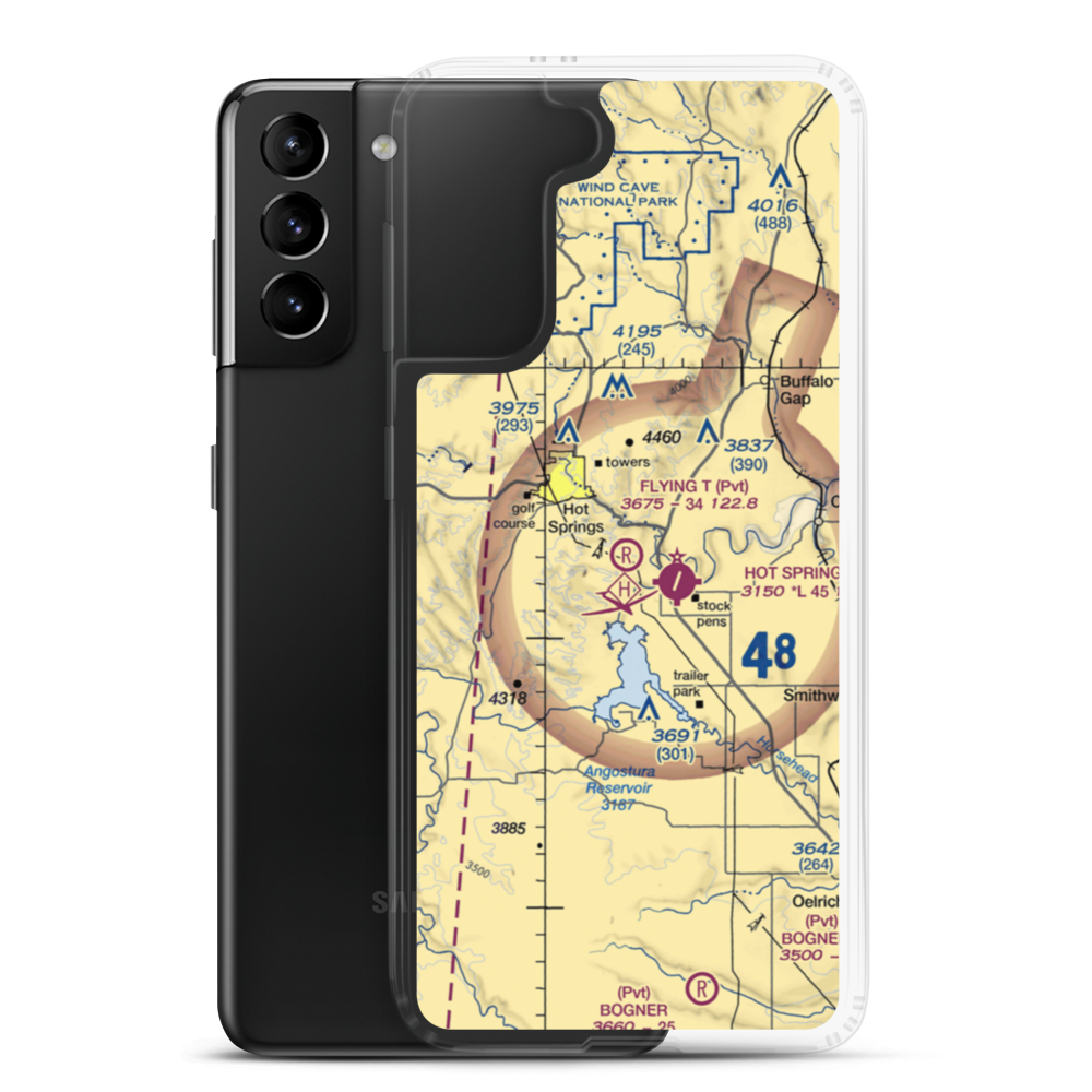 Flying T Airport (SD68) VFR Sectional Samsung Case Samsung Galaxy S21 Plus model shown