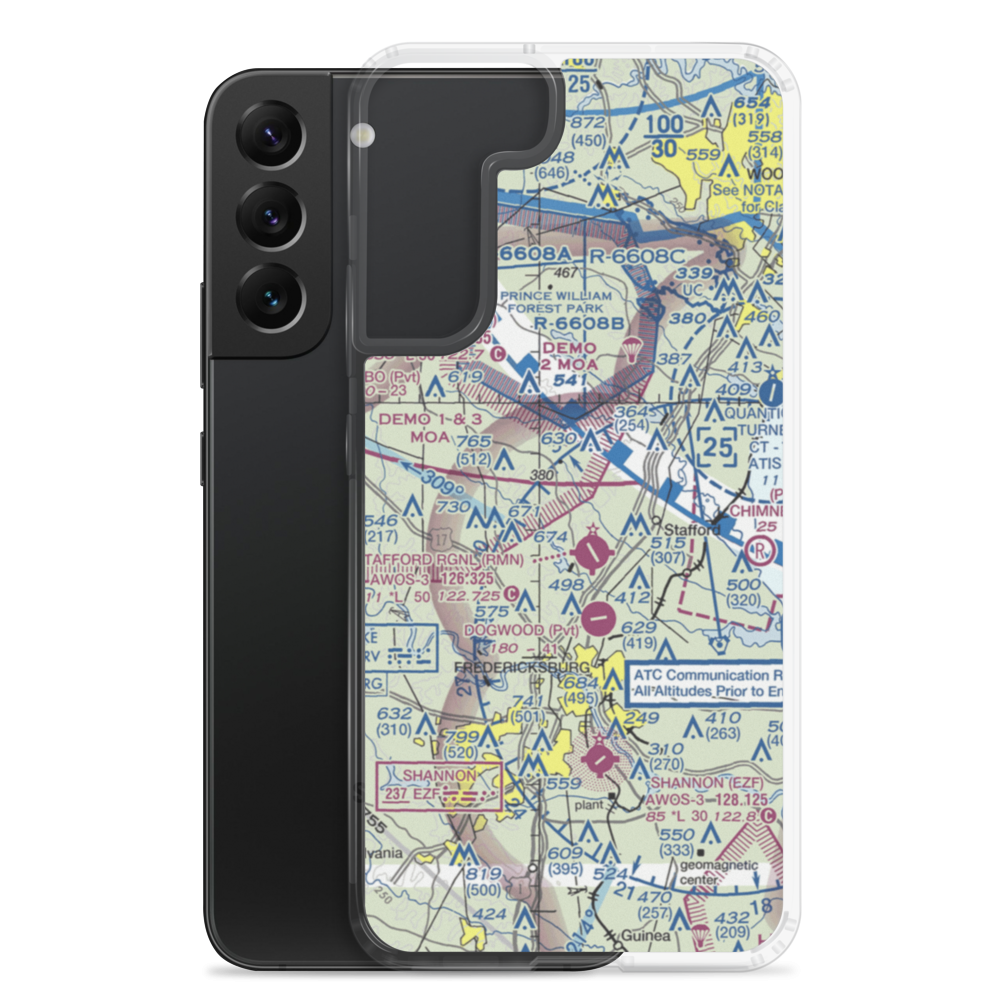 Flying T Farm Airport (1VA9) VFR Sectional Samsung Case Samsung Galaxy S22 Plus model shown
