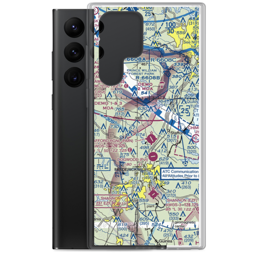 Flying T Farm Airport (1VA9) VFR Sectional Samsung Case Samsung Galaxy S22 Ultra model shown