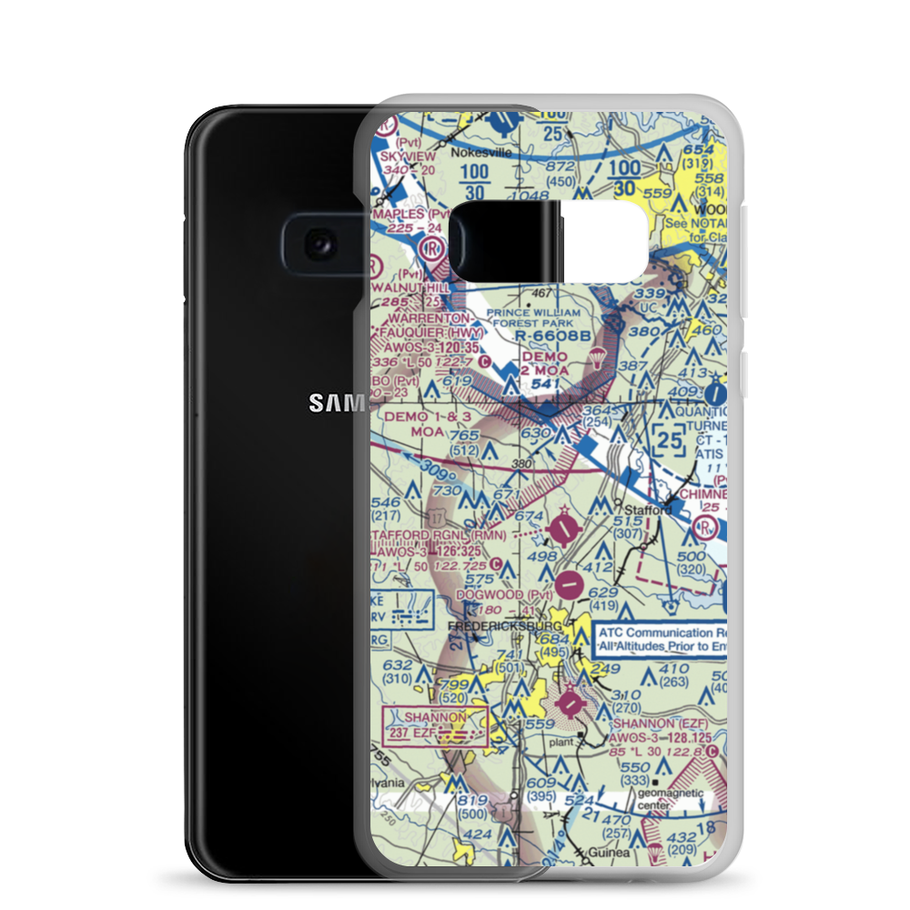 Flying T Farm Airport (1VA9) VFR Sectional Samsung Case Samsung Galaxy S10e model shown