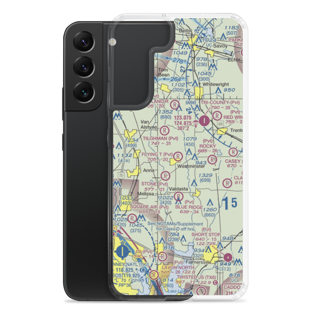 Flying T Ranch Airport (41TS) VFR Sectional Samsung Case Samsung Galaxy S22 Plus model shown