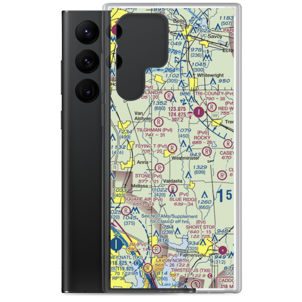 Flying T Ranch Airport (41TS) VFR Sectional Samsung Case Samsung Galaxy S22 Ultra model shown