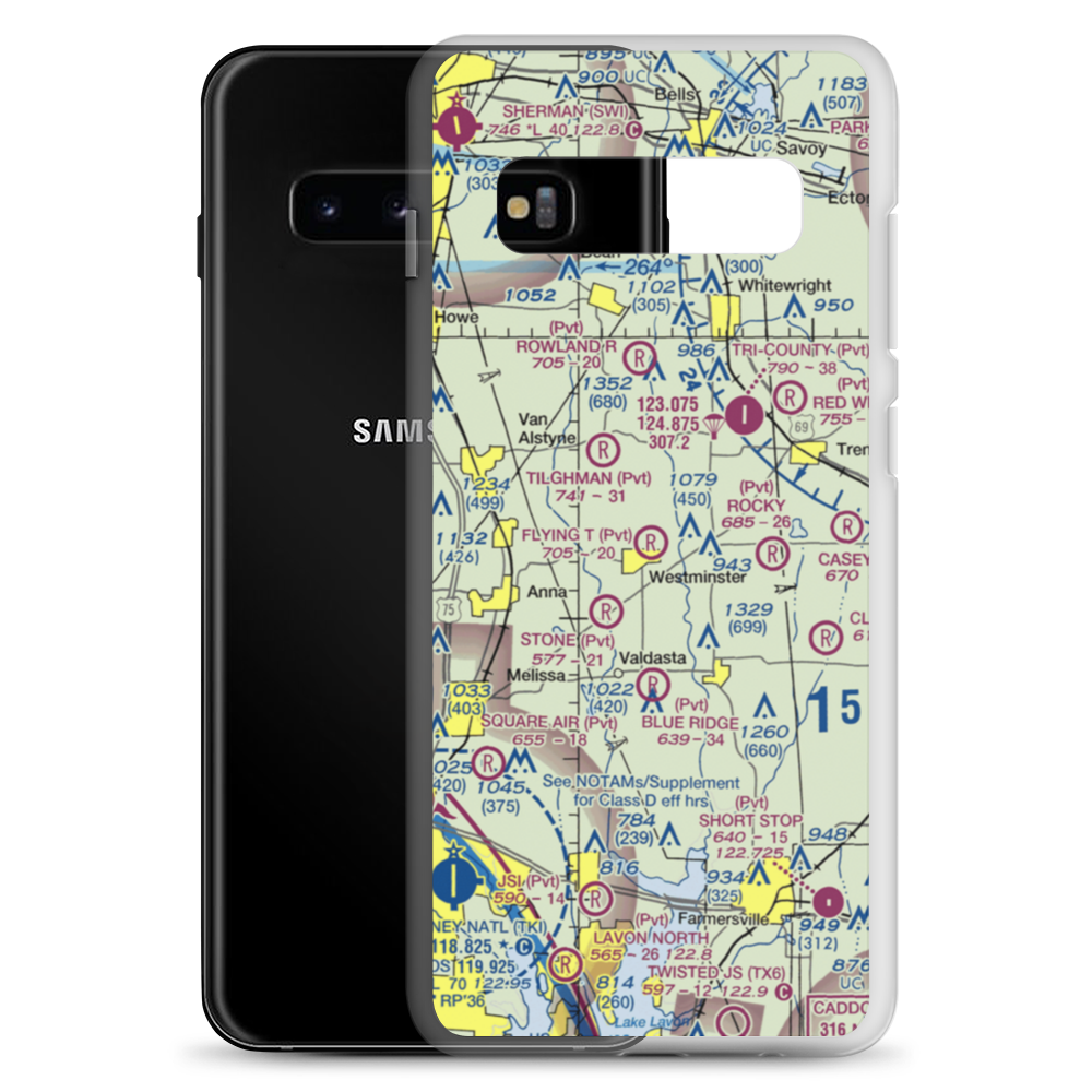 Flying T Ranch Airport (41TS) VFR Sectional Samsung Case Samsung Galaxy S10+ model shown