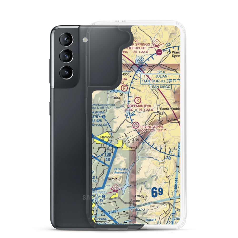 Flying T Ranch Airport (CA76) VFR Sectional Samsung Case Samsung Galaxy S21 model shown