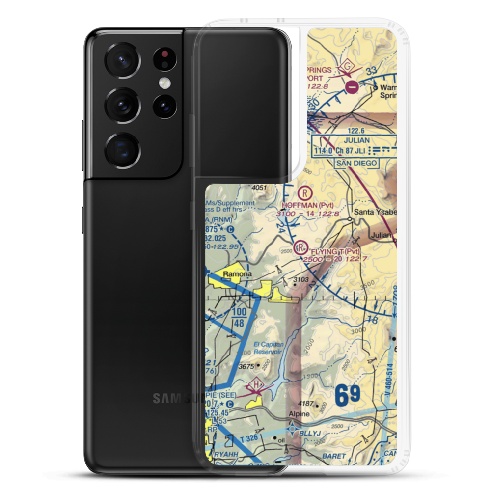 Flying T Ranch Airport (CA76) VFR Sectional Samsung Case Samsung Galaxy S21 Ultra model shown