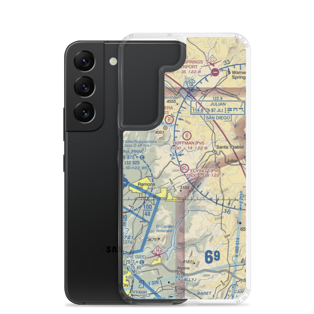 Flying T Ranch Airport (CA76) VFR Sectional Samsung Case Samsung Galaxy S22 model shown