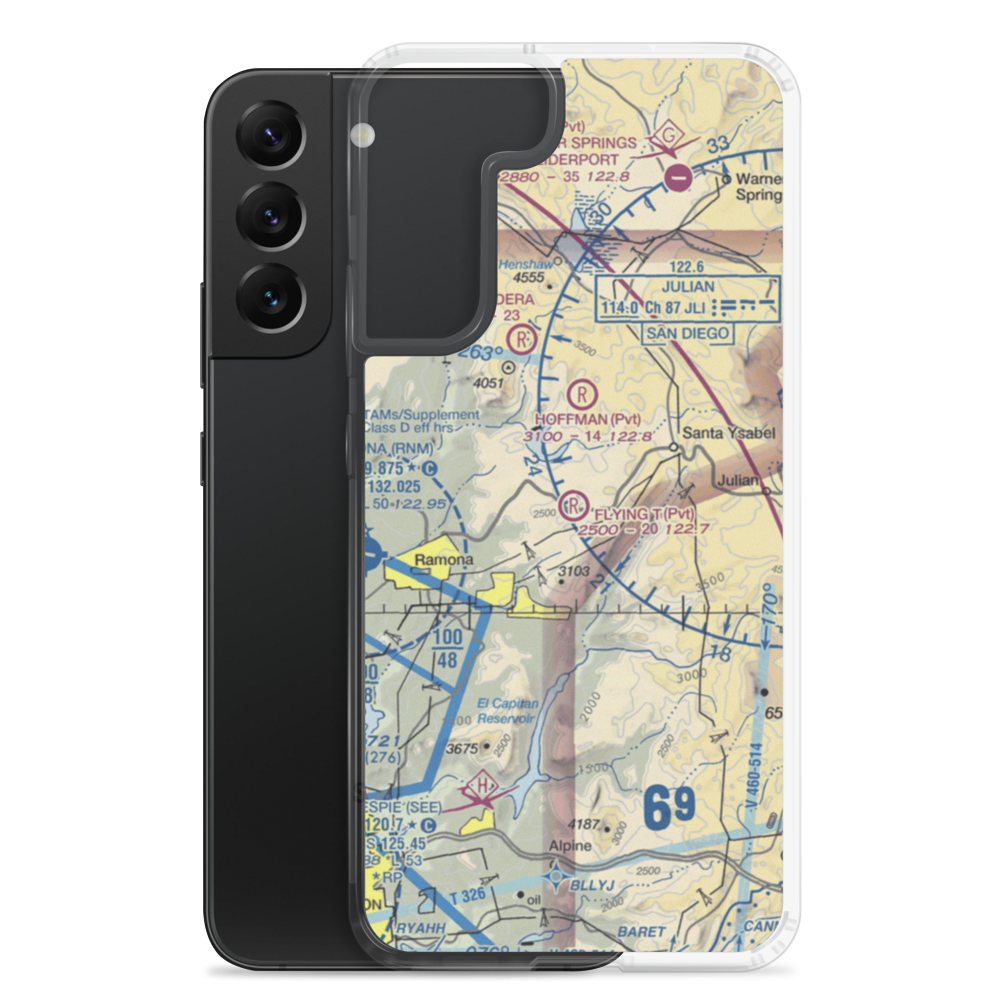 Flying T Ranch Airport (CA76) VFR Sectional Samsung Case Samsung Galaxy S22 Plus model shown
