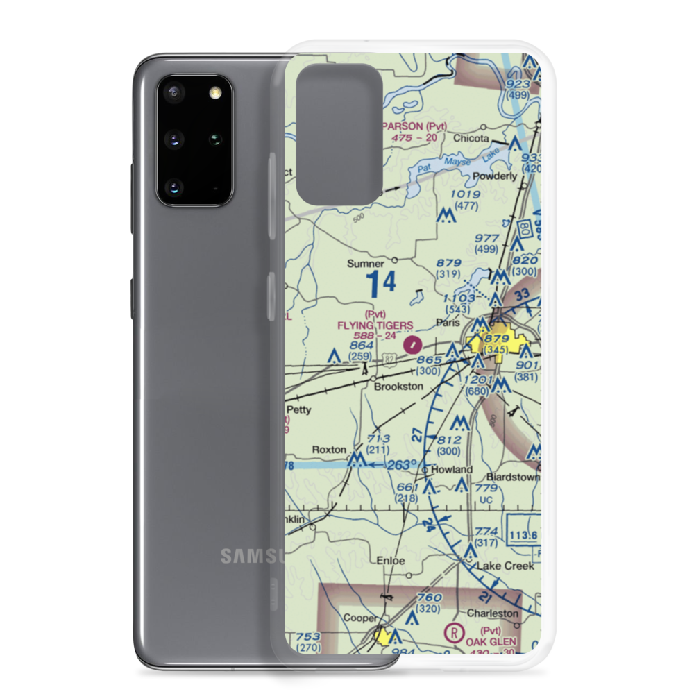 Flying Tigers Airport (39TA) VFR Sectional Samsung Case Samsung Galaxy S20 Plus model shown