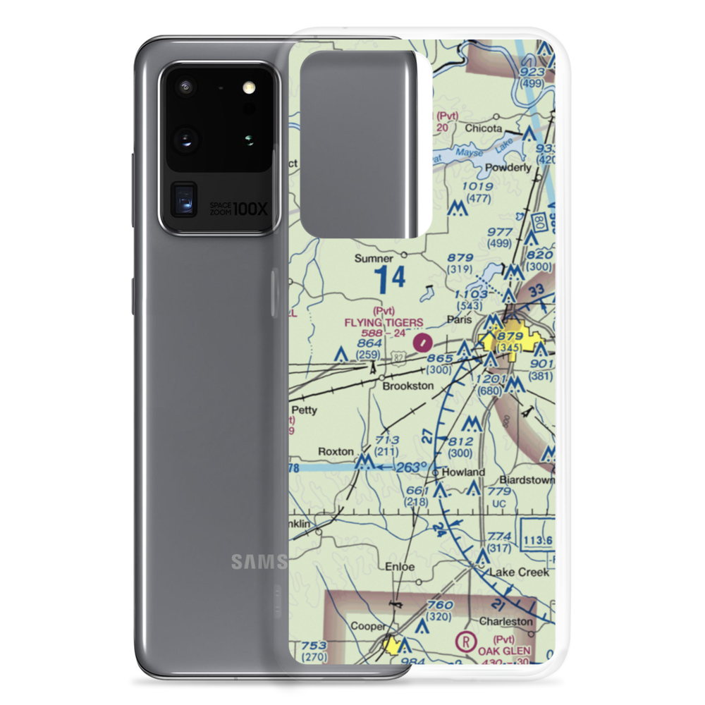Flying Tigers Airport (39TA) VFR Sectional Samsung Case Samsung Galaxy S20 Ultra model shown