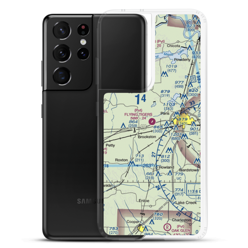 Flying Tigers Airport (39TA) VFR Sectional Samsung Case Samsung Galaxy S21 Ultra model shown