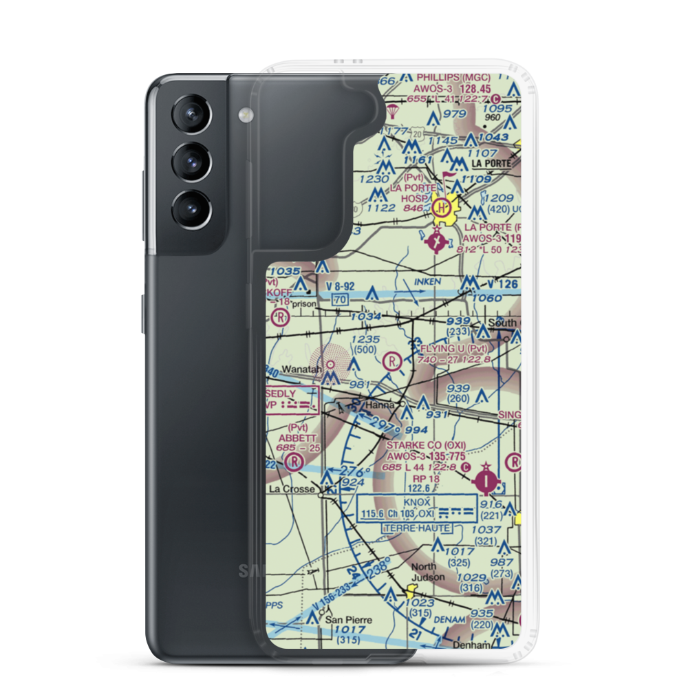 Flying U Ranch Airport (IN41) VFR Sectional Samsung Case Samsung Galaxy S21 model shown