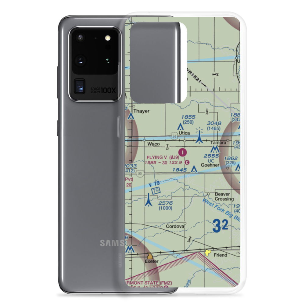 Flying V Airport (0J9) VFR Sectional Samsung Case Samsung Galaxy S20 Ultra model shown