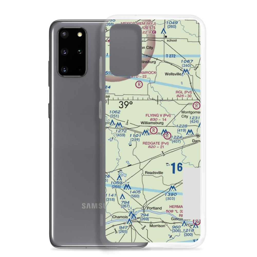 Flying V Ranch Airport (10MO) VFR Sectional Samsung Case Samsung Galaxy S20 Plus model shown