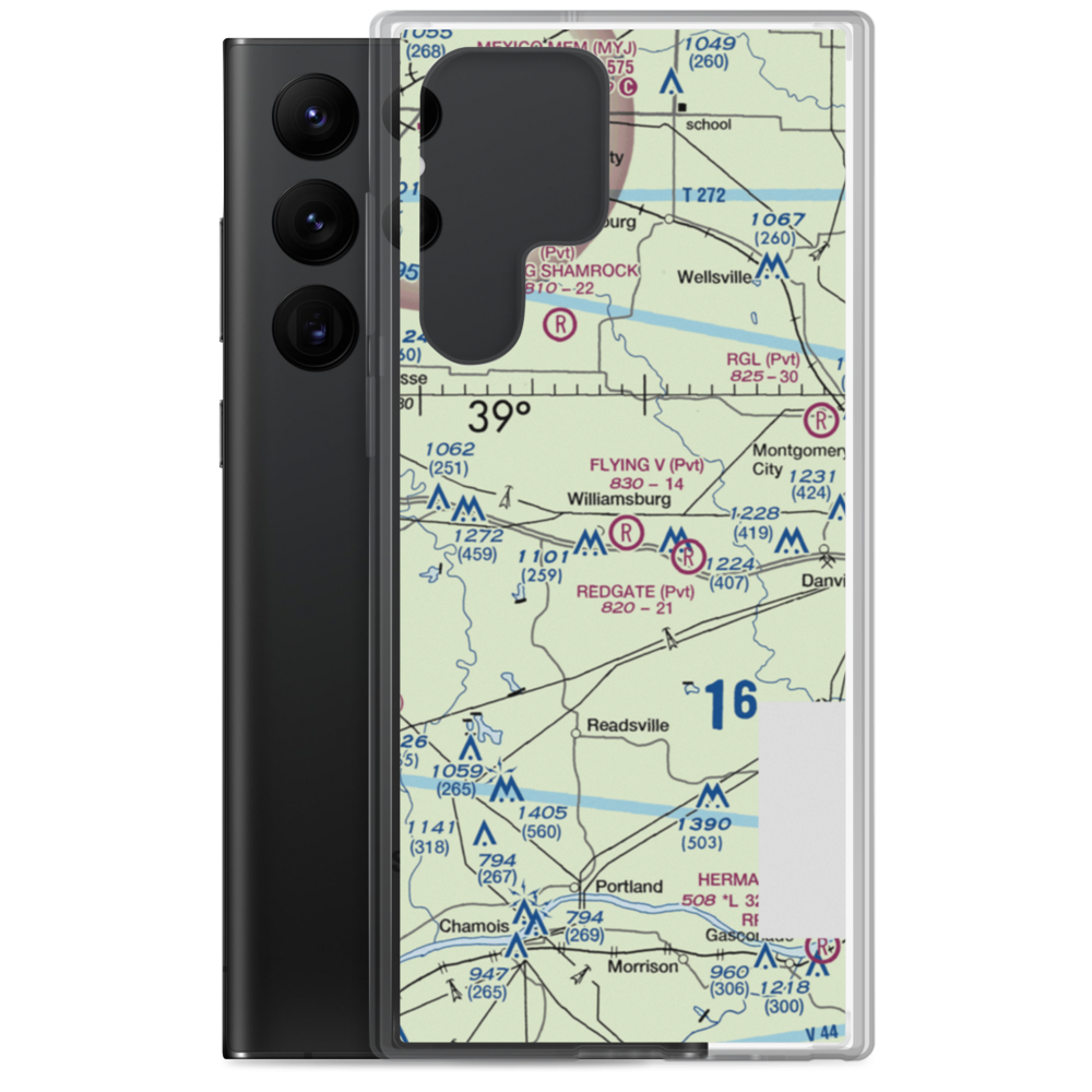 Flying V Ranch Airport (10MO) VFR Sectional Samsung Case Samsung Galaxy S22 Ultra model shown