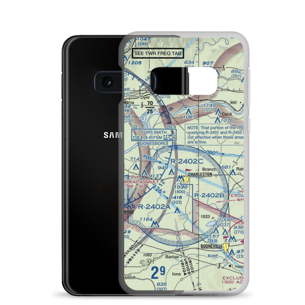 Flying W Airpark II Airport (6AR8) VFR Sectional Samsung Case Samsung Galaxy S10e model shown