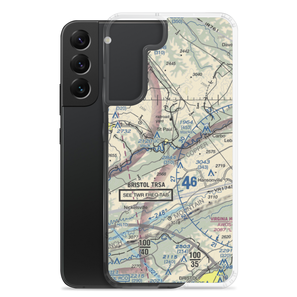 Flying W Airport (19VA) VFR Sectional Samsung Case Samsung Galaxy S22 Plus model shown