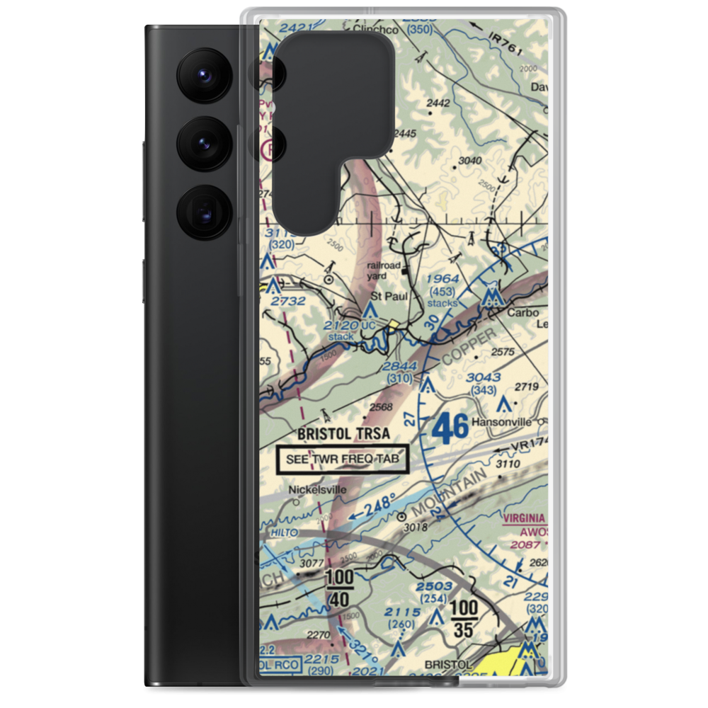 Flying W Airport (19VA) VFR Sectional Samsung Case Samsung Galaxy S22 Ultra model shown