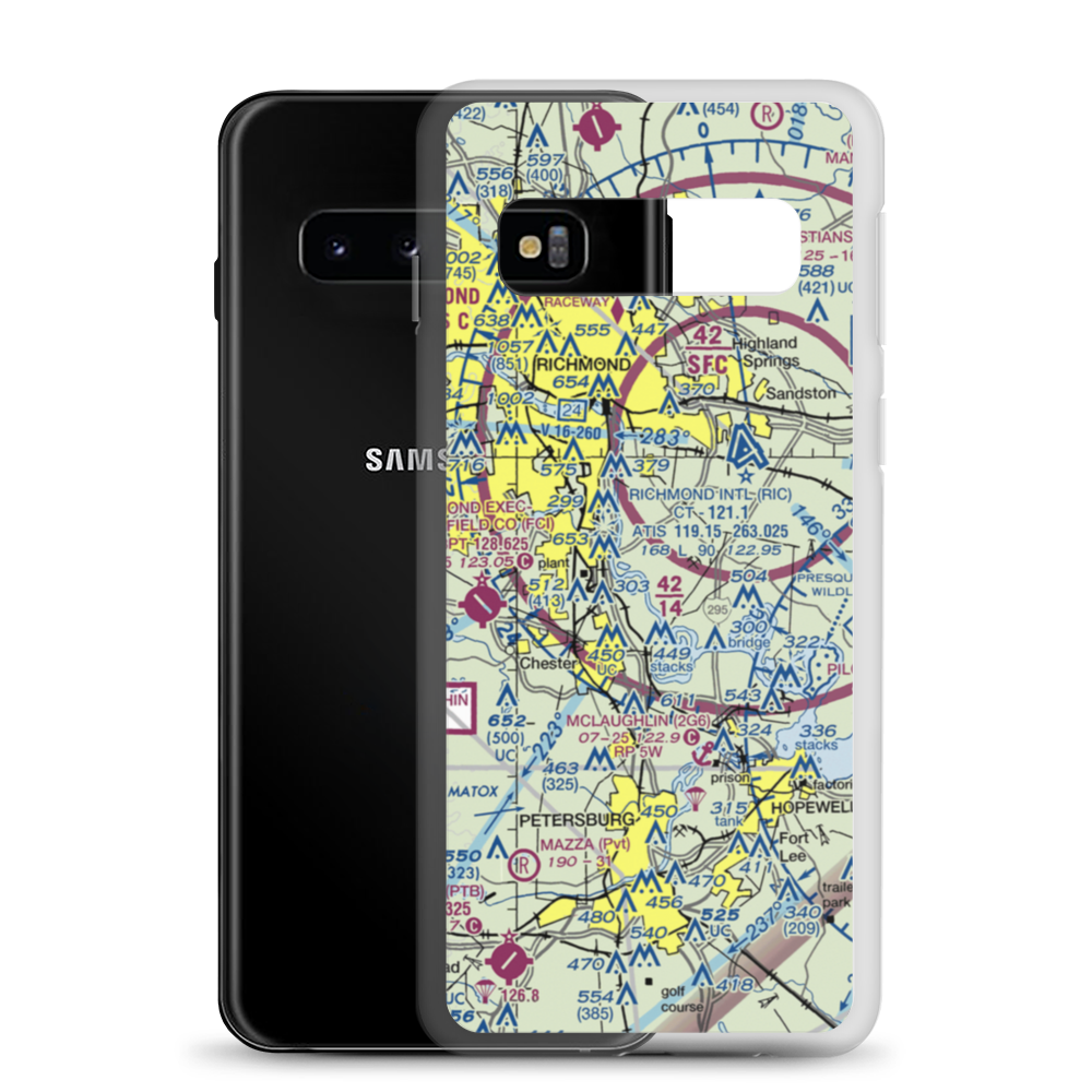 Flying W Airport (4VA3) VFR Sectional Samsung Case Samsung Galaxy S10 model shown