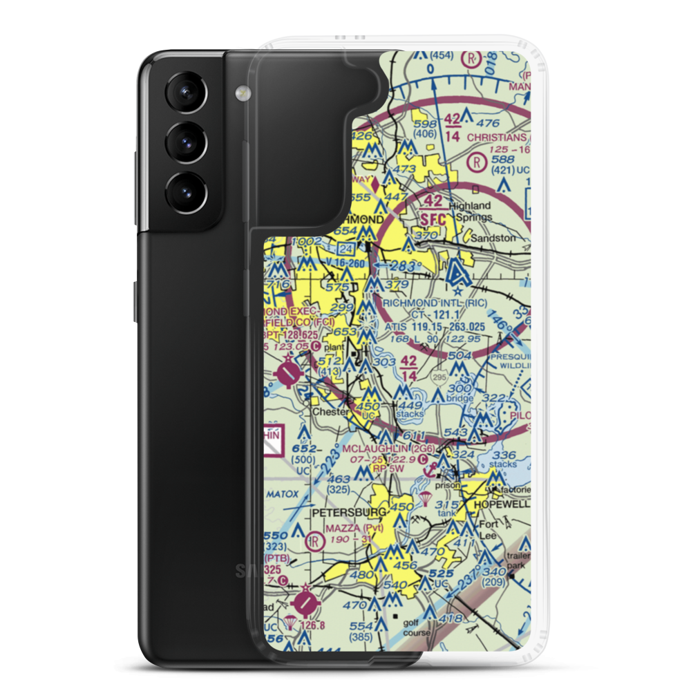 Flying W Airport (4VA3) VFR Sectional Samsung Case Samsung Galaxy S21 Plus model shown
