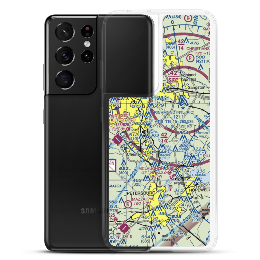 Flying W Airport (4VA3) VFR Sectional Samsung Case Samsung Galaxy S21 Ultra model shown