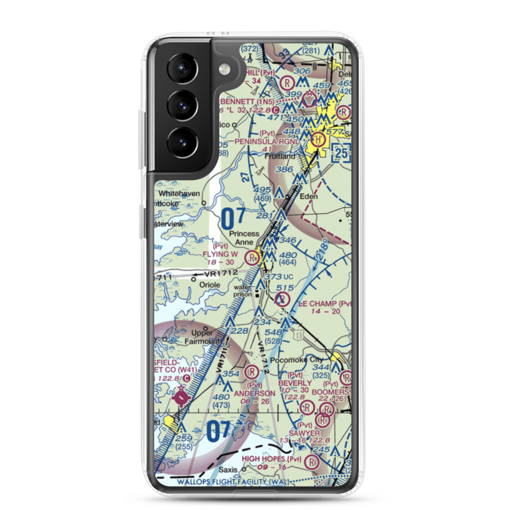 Flying W Airport (5MD5) VFR Sectional Samsung Case Samsung Galaxy S21 Plus model shown