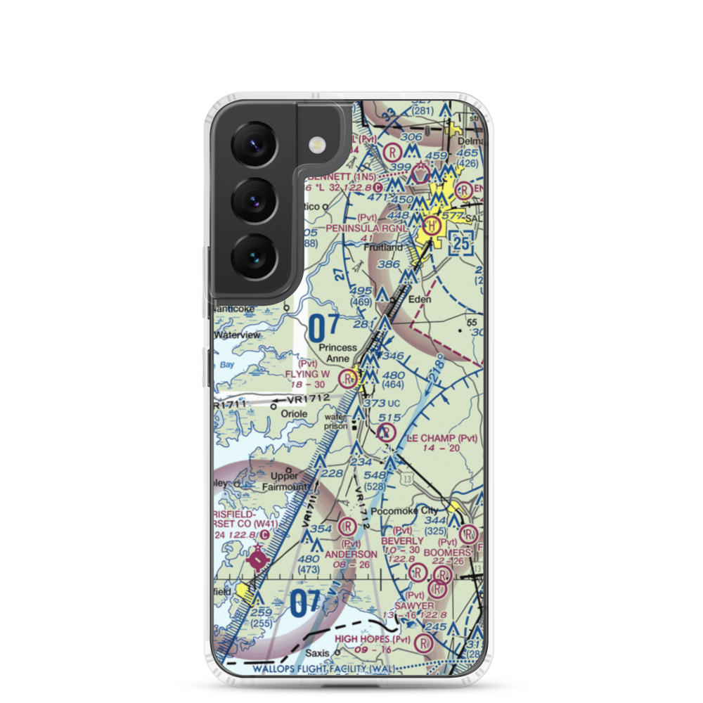 Flying W Airport (5MD5) VFR Sectional Samsung Case Samsung Galaxy S22 model shown