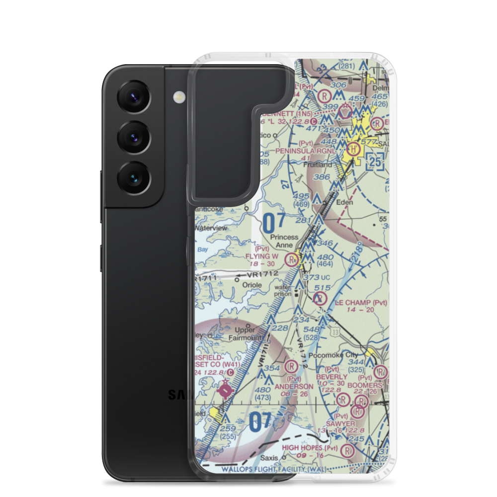 Flying W Airport (5MD5) VFR Sectional Samsung Case Samsung Galaxy S22 model shown