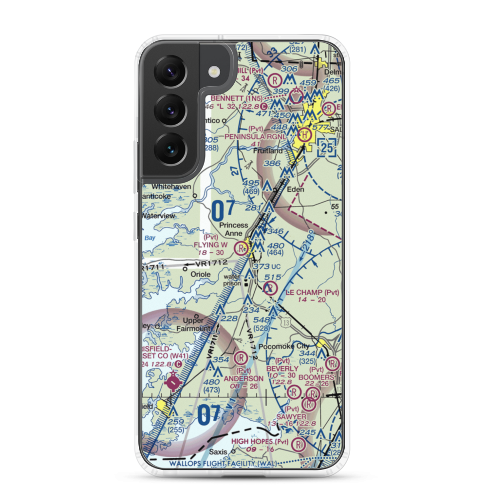 Flying W Airport (5MD5) VFR Sectional Samsung Case Samsung Galaxy S22 Plus model shown