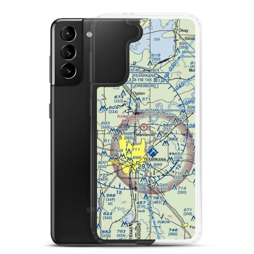 Flying W Airport (AR44) VFR Sectional Samsung Case Samsung Galaxy S21 Plus model shown