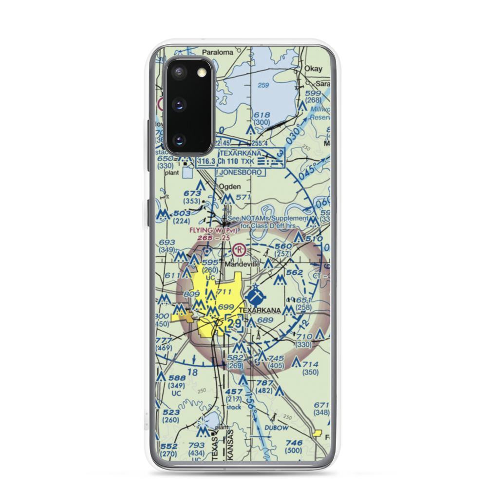 Flying W Airport (AR44) VFR Sectional Samsung Case Samsung Galaxy S20 model shown