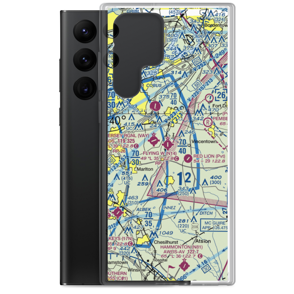 Flying W Airport (N14) VFR Sectional Samsung Case Samsung Galaxy S22 Ultra model shown