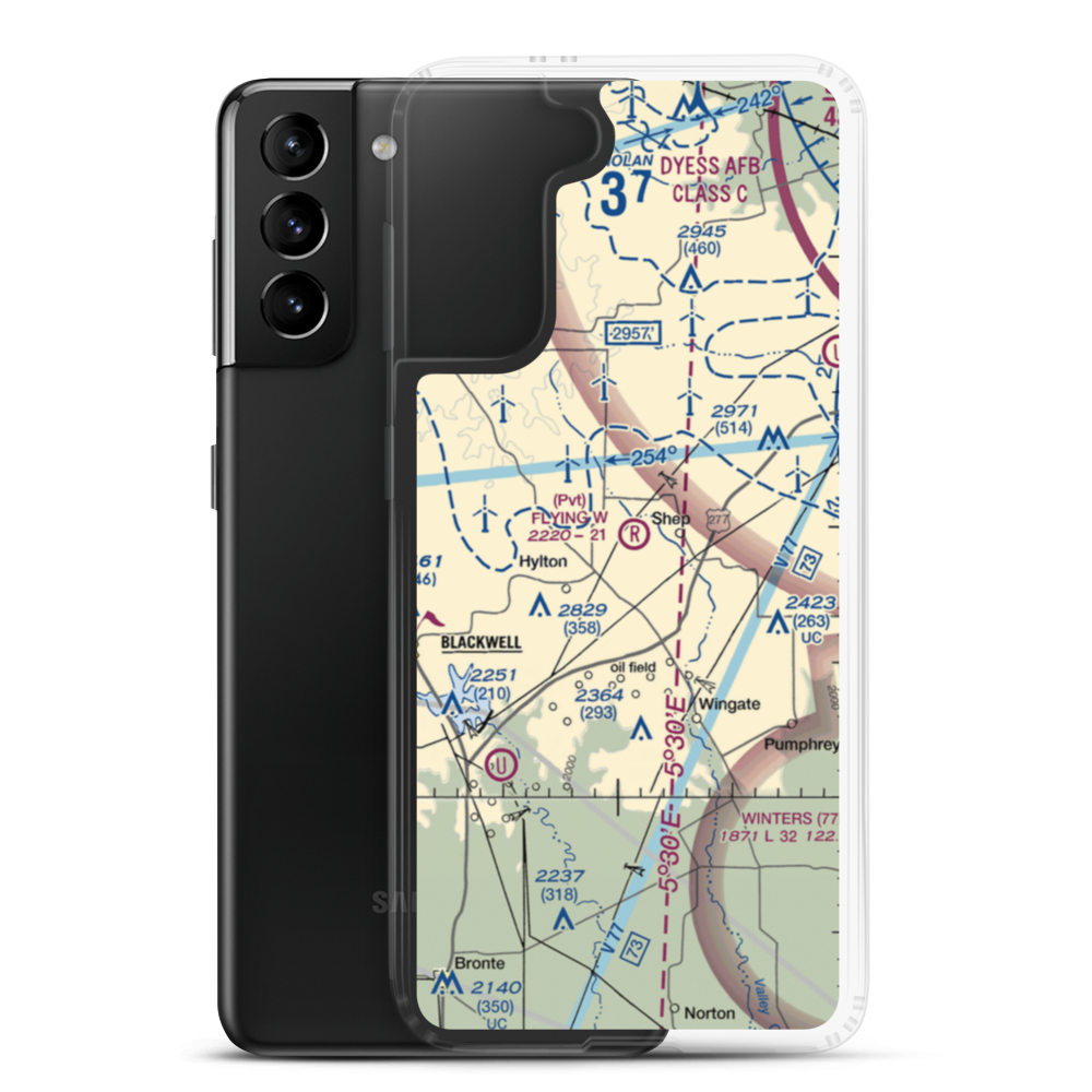 Flying W Airport (TE08) VFR Sectional Samsung Case Samsung Galaxy S21 Plus model shown