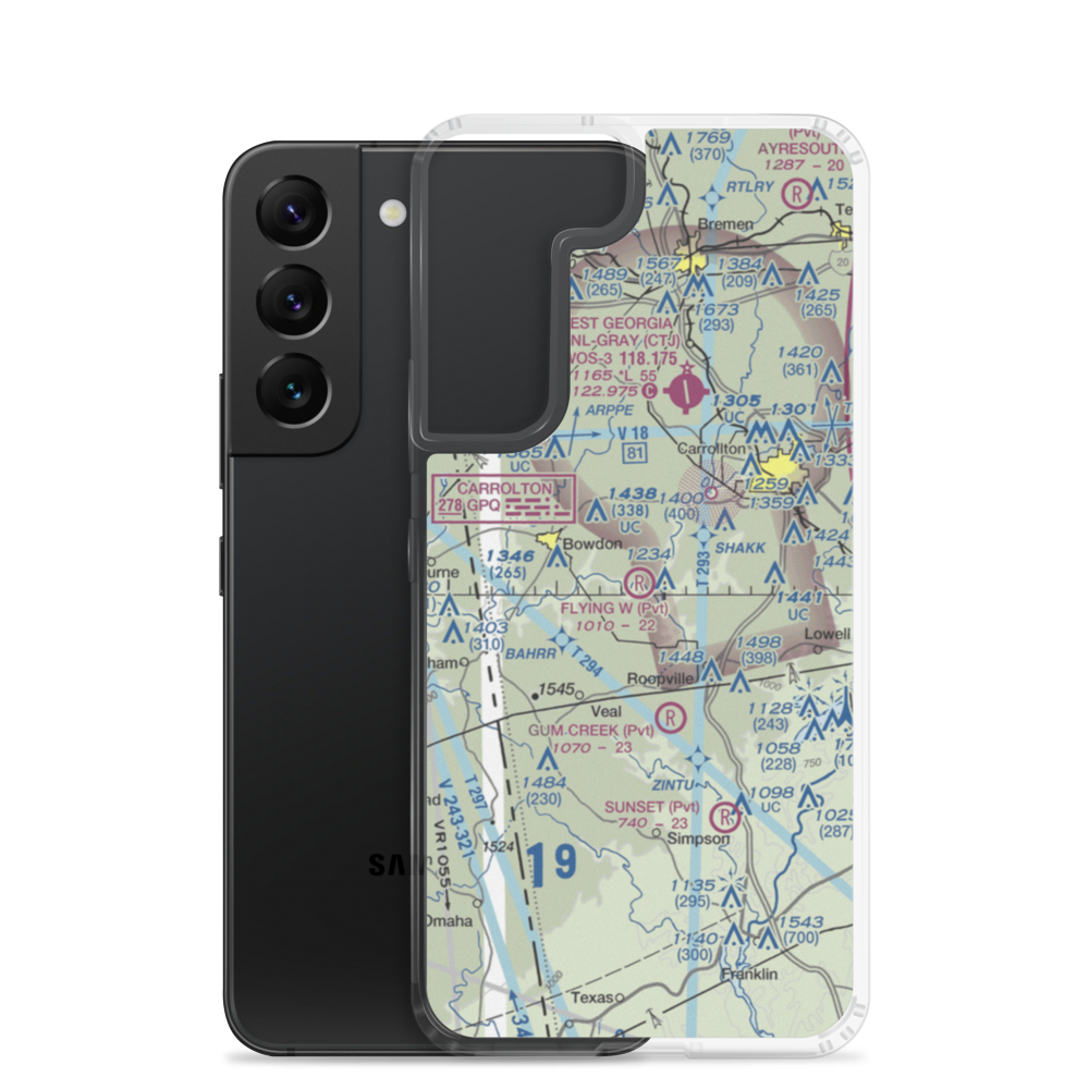 Flying W Farms Airport (6GA8) VFR Sectional Samsung Case Samsung Galaxy S22 model shown