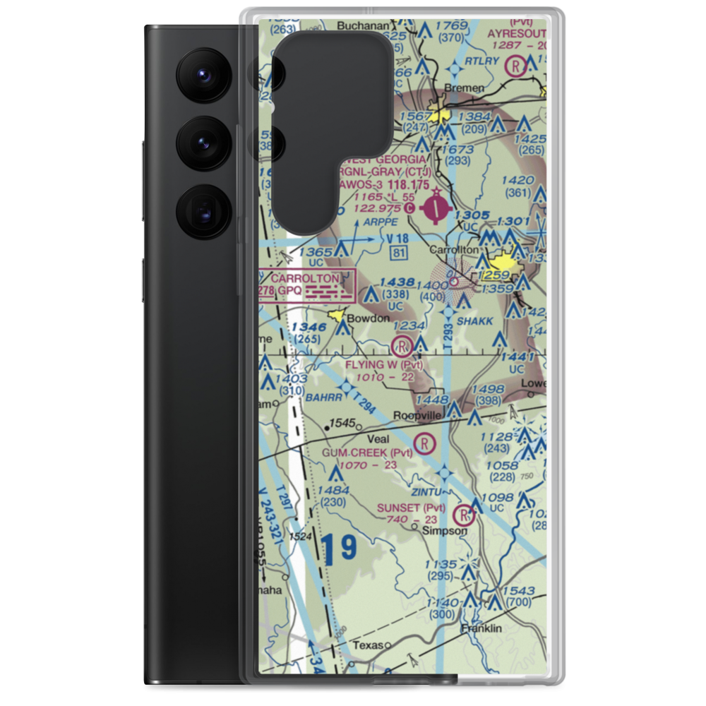 Flying W Farms Airport (6GA8) VFR Sectional Samsung Case Samsung Galaxy S22 Ultra model shown