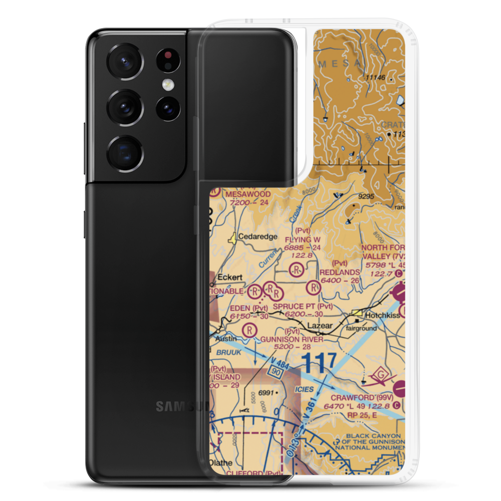 Flying W No.2 Airport (51CO) VFR Sectional Samsung Case Samsung Galaxy S21 Ultra model shown