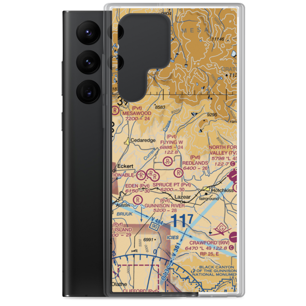 Flying W No.2 Airport (51CO) VFR Sectional Samsung Case Samsung Galaxy S22 Ultra model shown