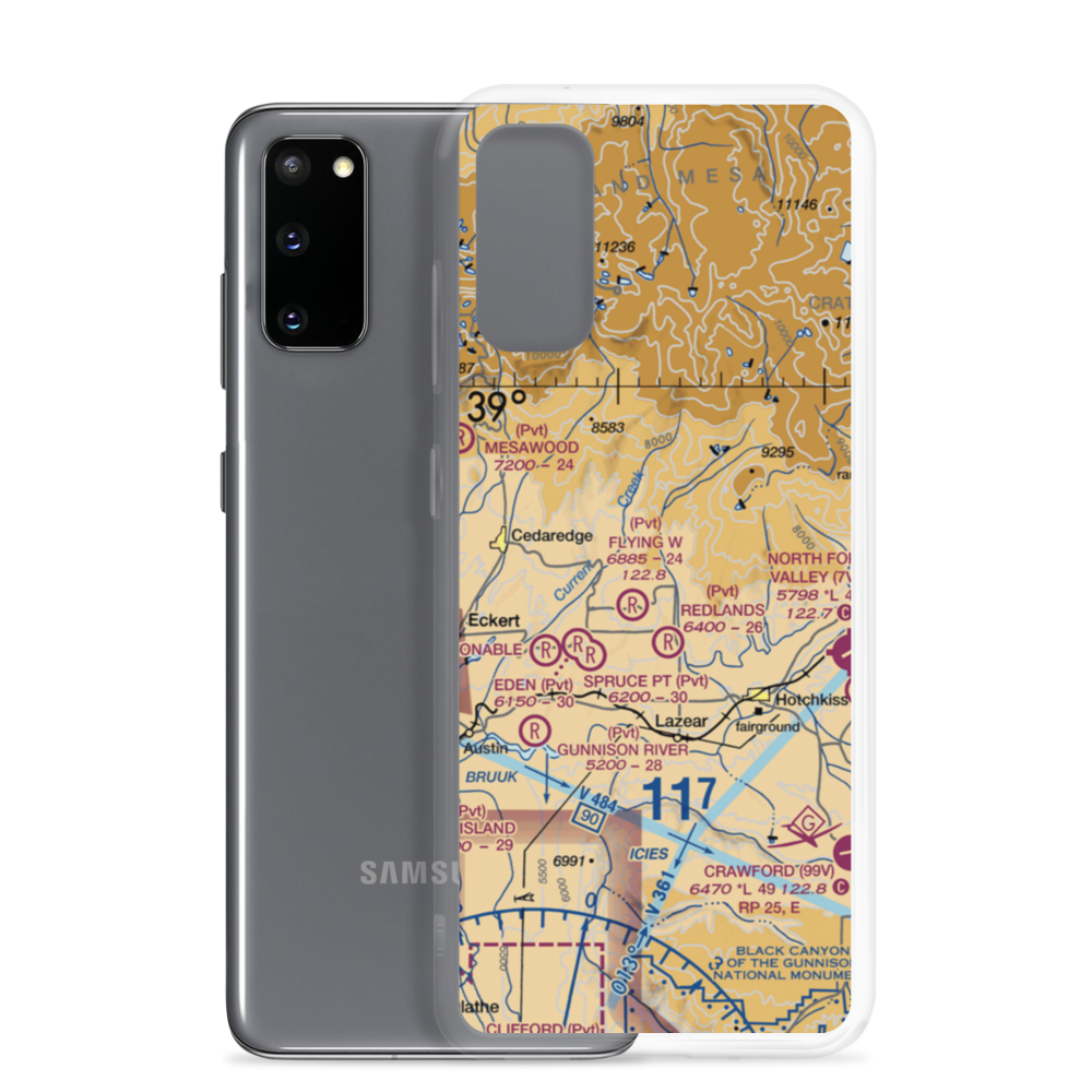 Flying W No.2 Airport (51CO) VFR Sectional Samsung Case Samsung Galaxy S20 model shown