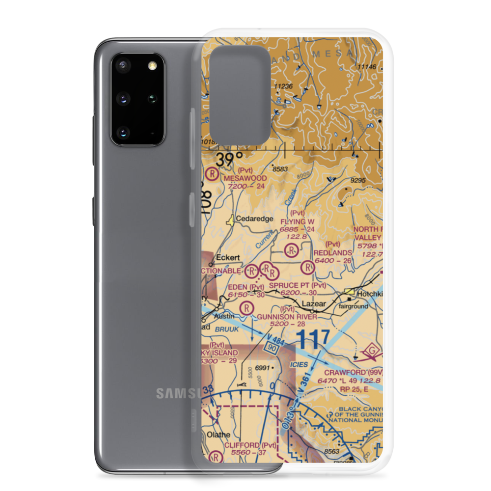 Flying W Ranch Airport (CO20) VFR Sectional Samsung Case Samsung Galaxy S20 Plus model shown